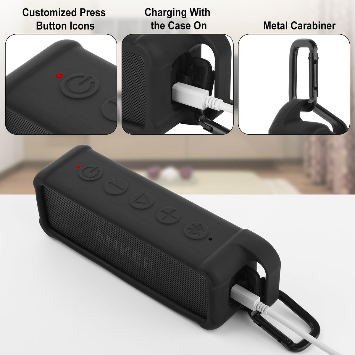 Charging port cutout keeps charging accessible for Soundcore 2.