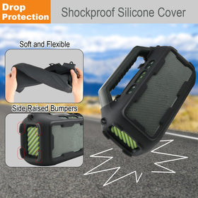 TXEsign Soundcore Boom 2 silicone cover with charging port cutout enables easy charging.
