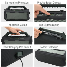 TXEsign Soundcore Boom 2 silicone cover front view preserves sound quality with hollow design.