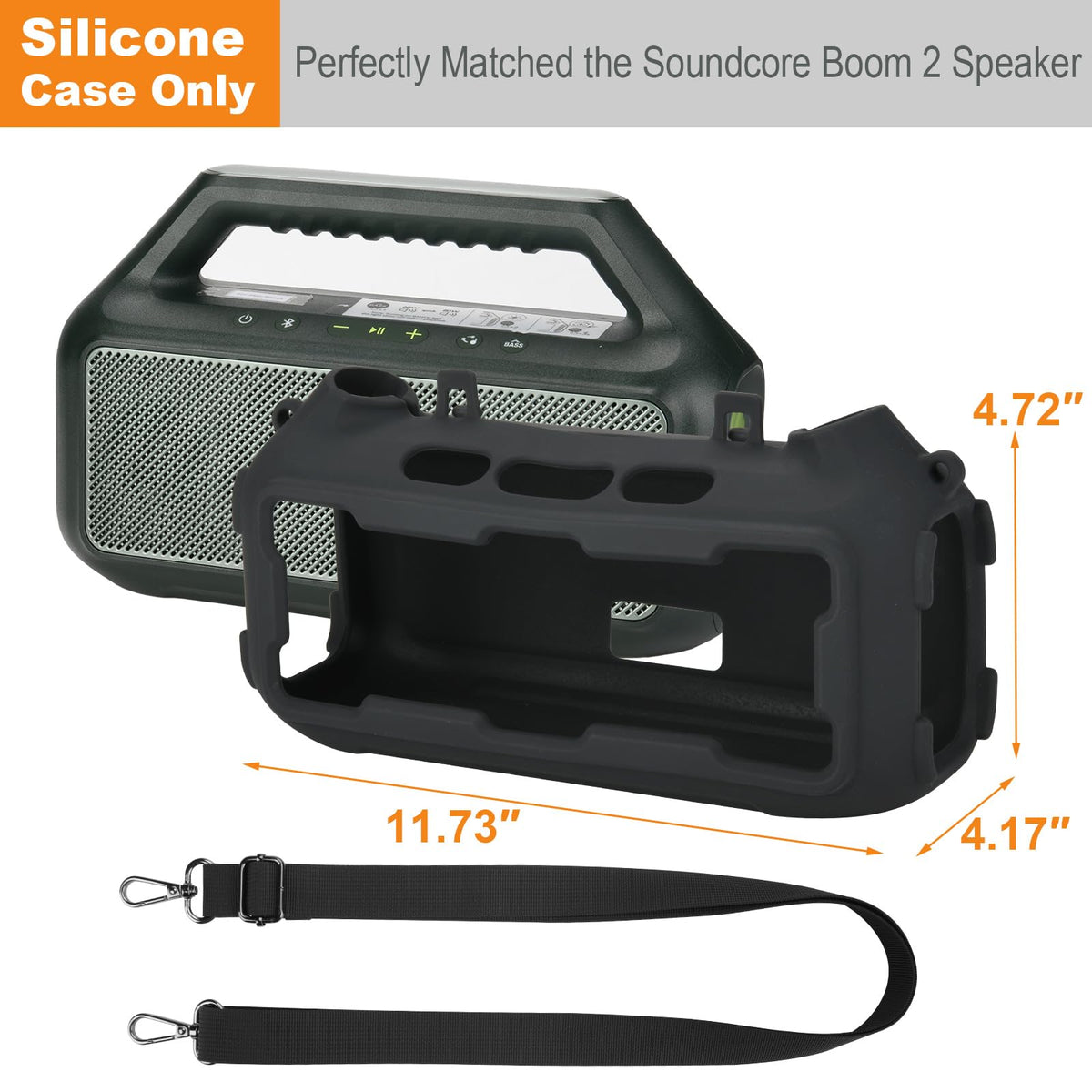 TXEsign Soundcore Boom 2 silicone cover side bumpers guard drops and protect the speaker.