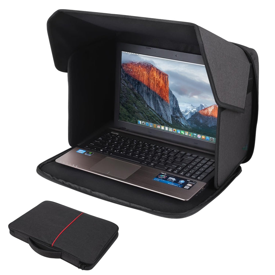 TXIYEAN front view of laptop hood showing full-screen coverage and reduced glare