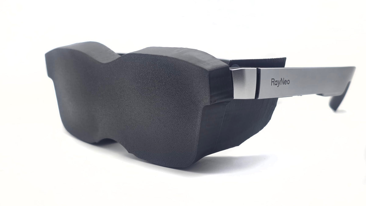 Tyco Tech Light Blockers for Rayneo 2S/3S front view reduce outdoor glare.