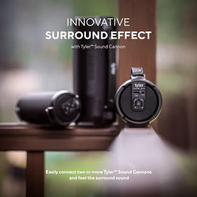TYLER long-range Bluetooth connection for seamless audio across outdoor spaces