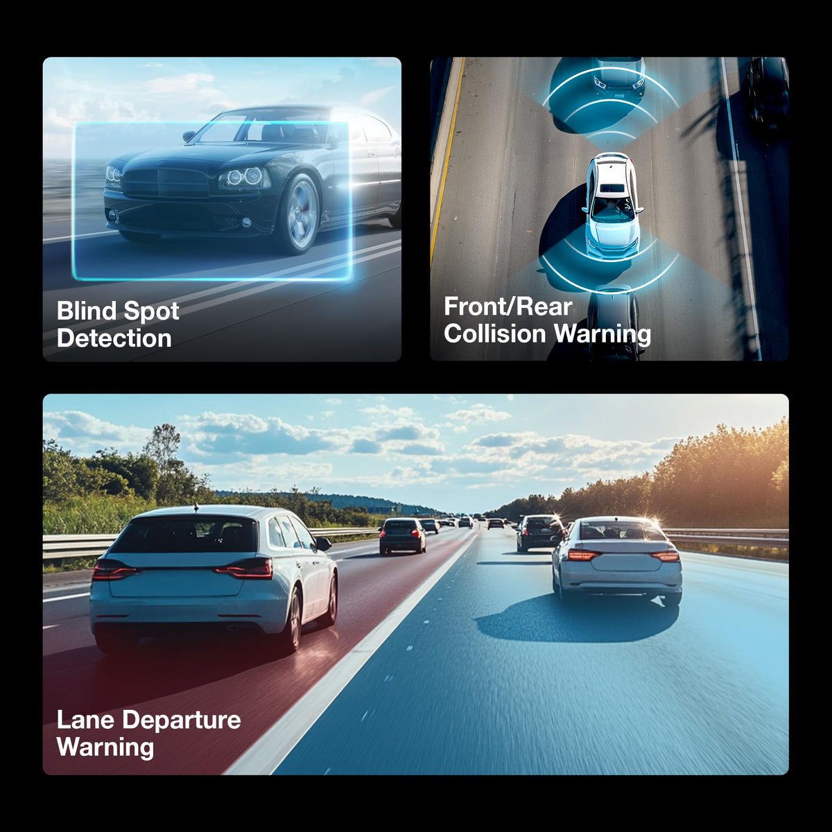 Type S T200 blind-spot warning highlights nearby vehicles during lane changes