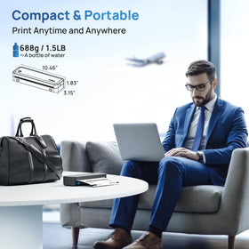 TYPONOS D820 on a home office desk showing space-saving practical benefit