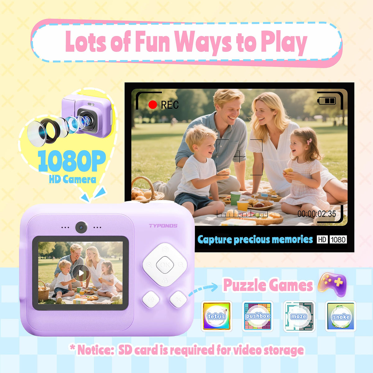TYPONOS instant print camera prints black-and-white and color versions on demand