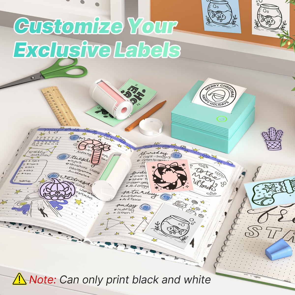 TYPONOS PM290 printing a memo on adhesive paper for study notes