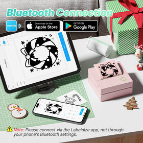 PM290 Bluetooth setup shown for easy mobile printing with the Labelnize app