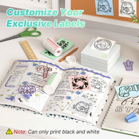 Typonos PM290 print output illustrating a memo on adhesive label paper.