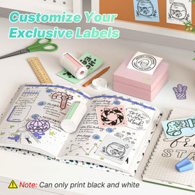 Three rolls of adhesive paper included for quick sticker projects