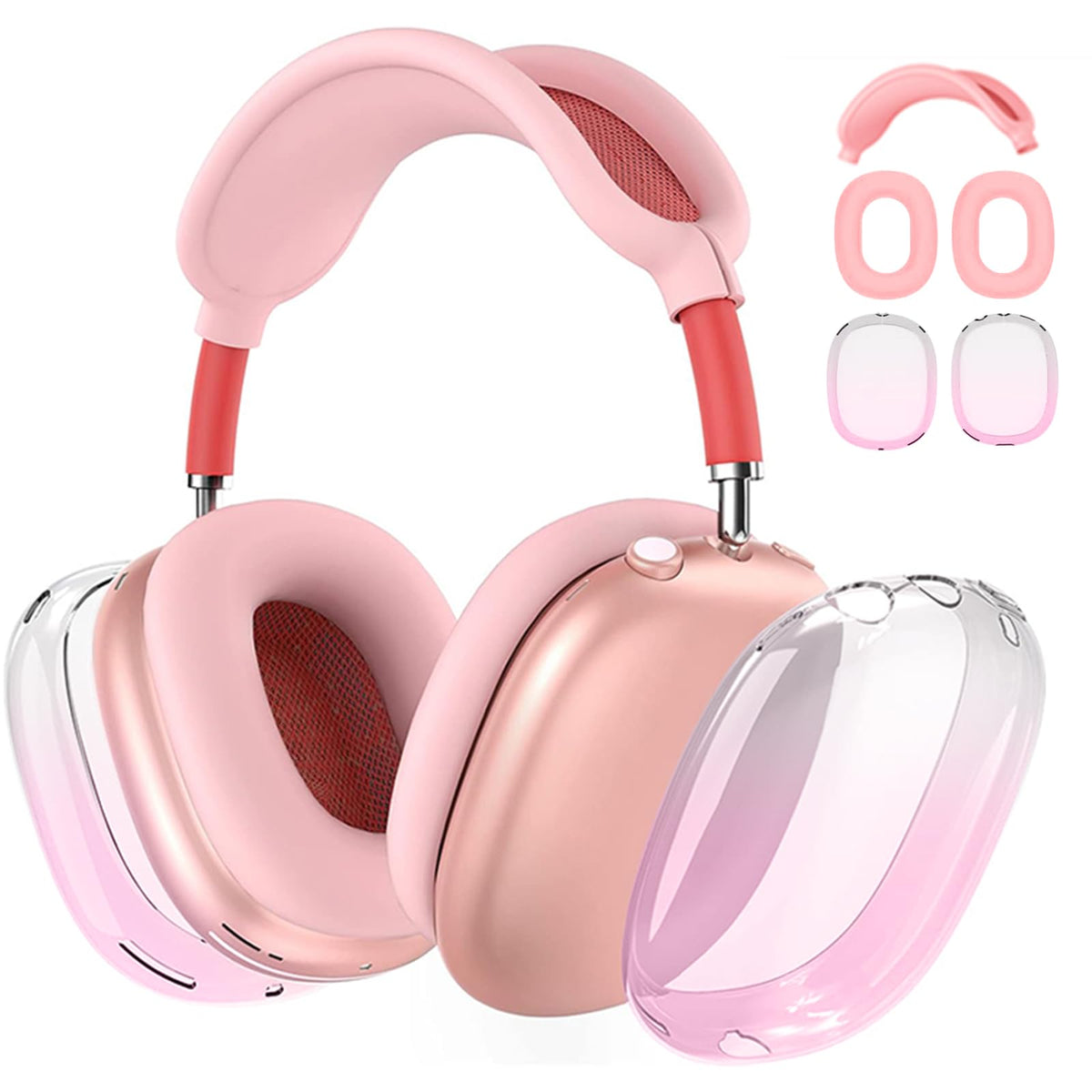 TYSORETY AirPods Max 2 silicone case white front view protects against scratches during daily use.