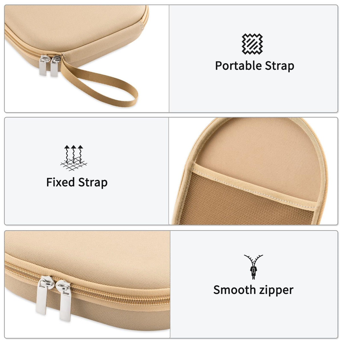 TYSORETY case offers dual-zip closure for easy access and secure travel.