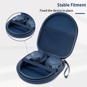 TYSORETY blue case interior with soft lining protecting headphones.