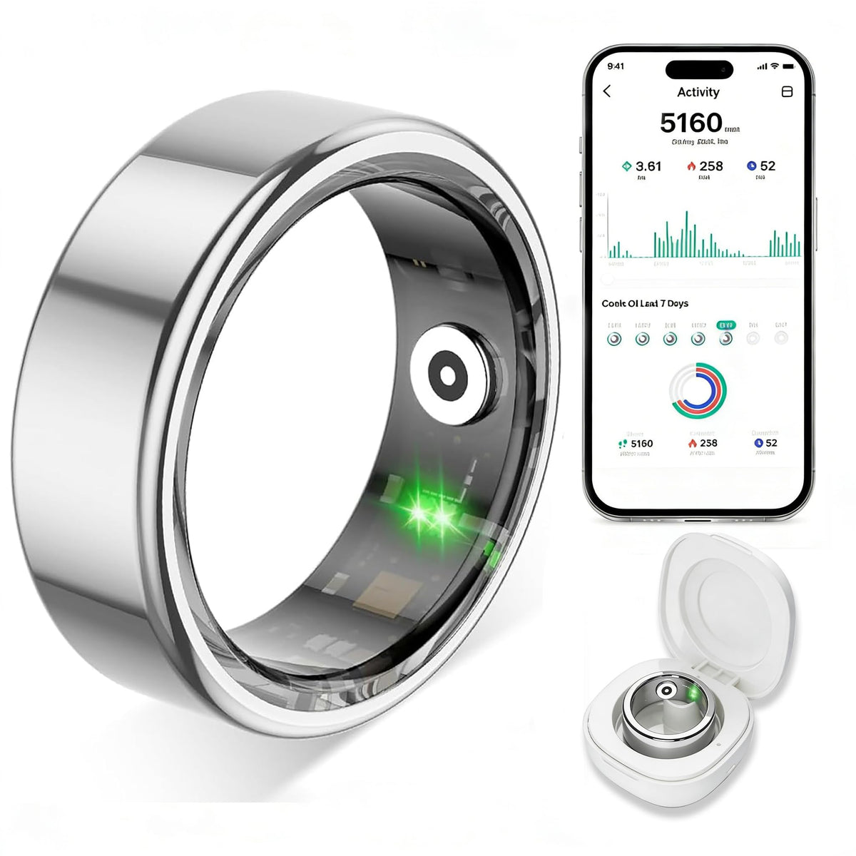 TYUIOL silver ring front view showing sleek design and daily comfort