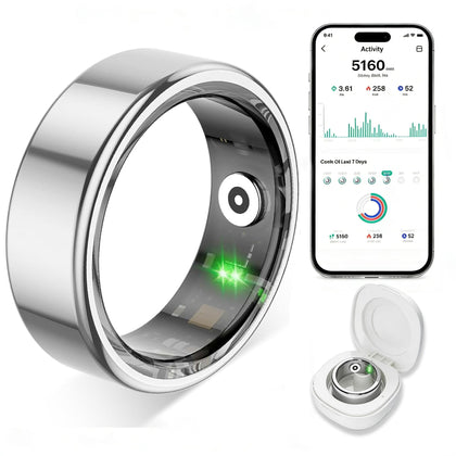 TYUIOL silver ring front view showing sleek design and daily comfort