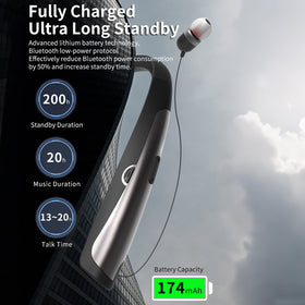 Tyxmere retractable earbuds close-up demonstrating tangle-free convenience