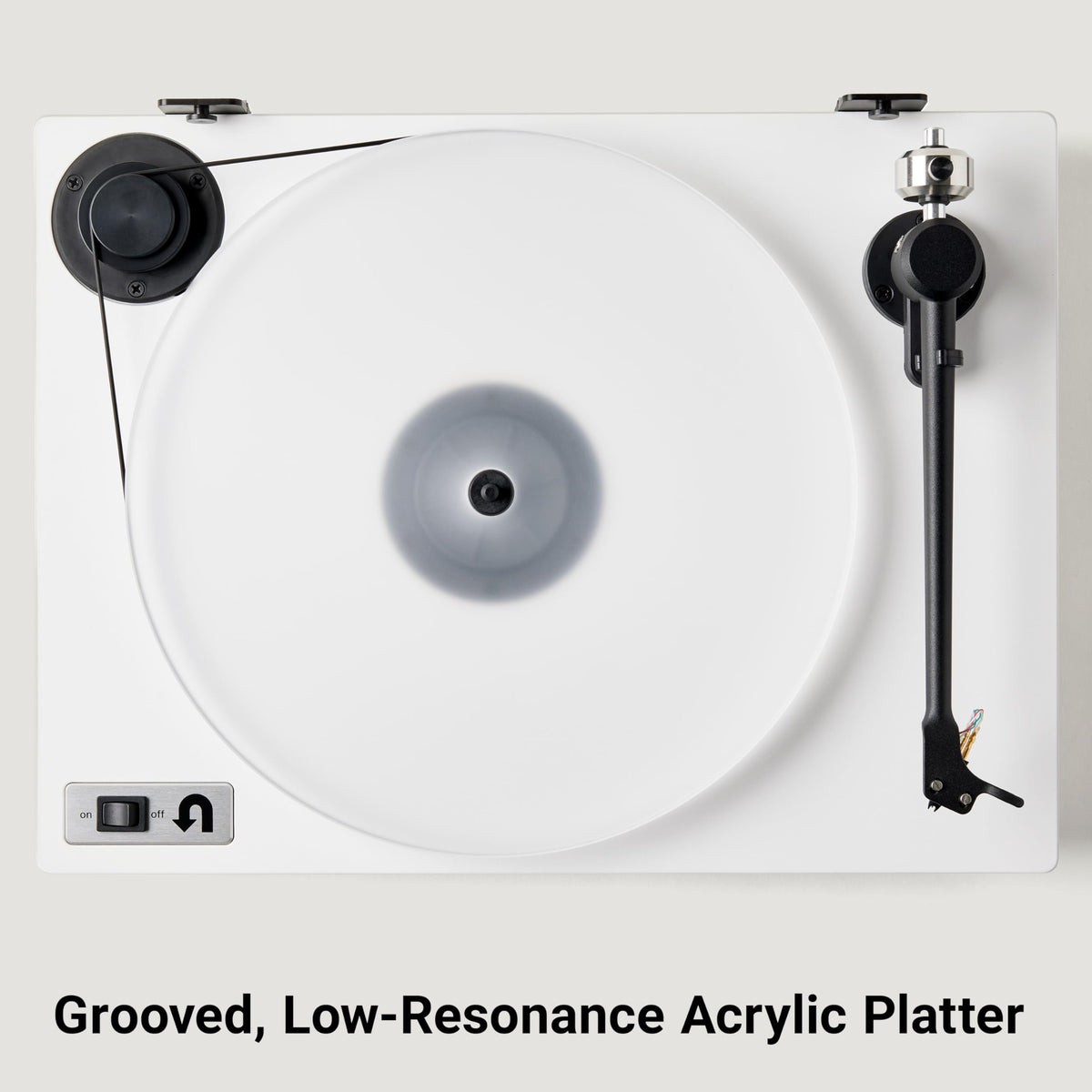 Orbit Plus Gen 2 belt-drive chassis with silicone belt minimizes motor noise.