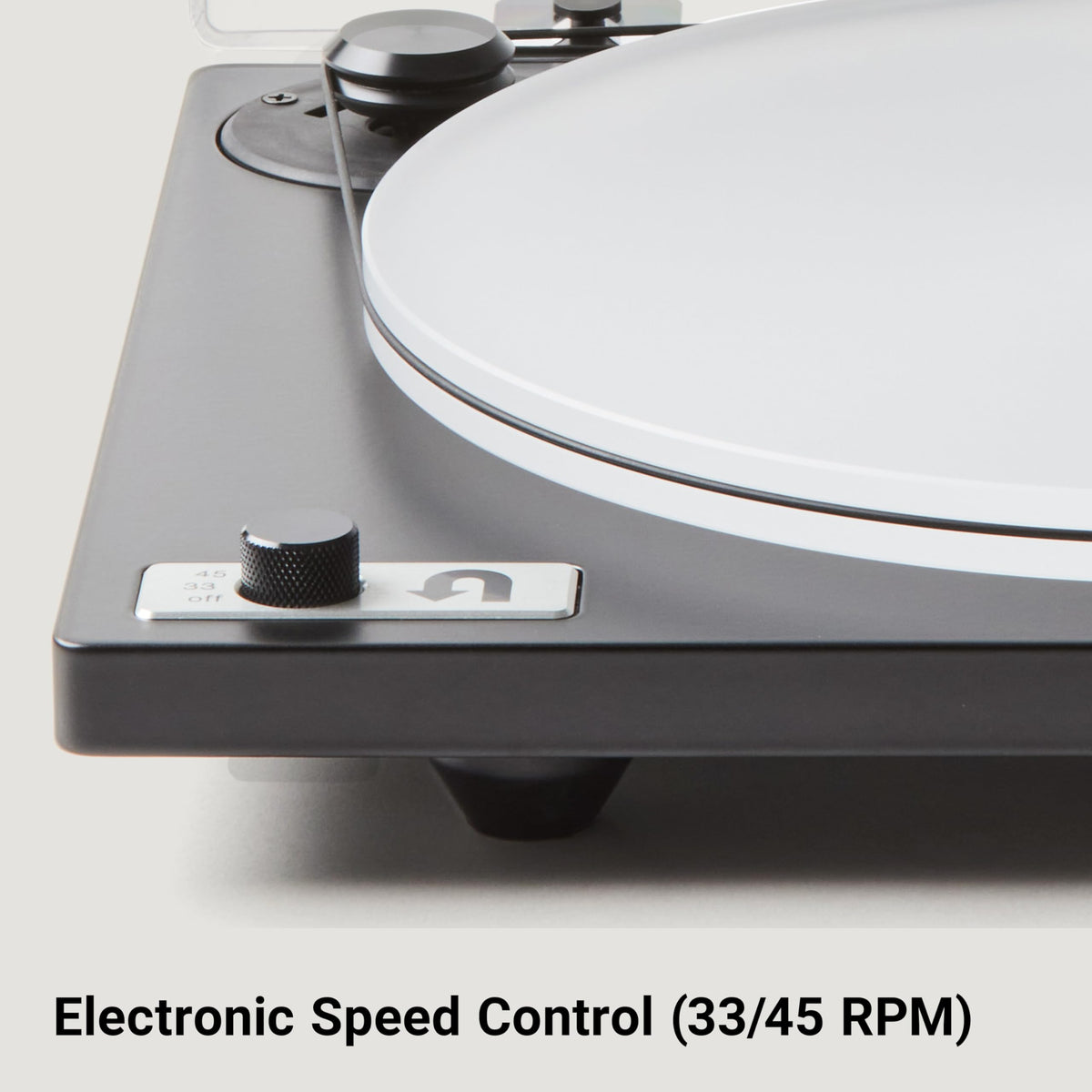 U-Turn Audio Orbit Special Gen 2 platter close-up shows seamless silicone belt reducing motor noise.