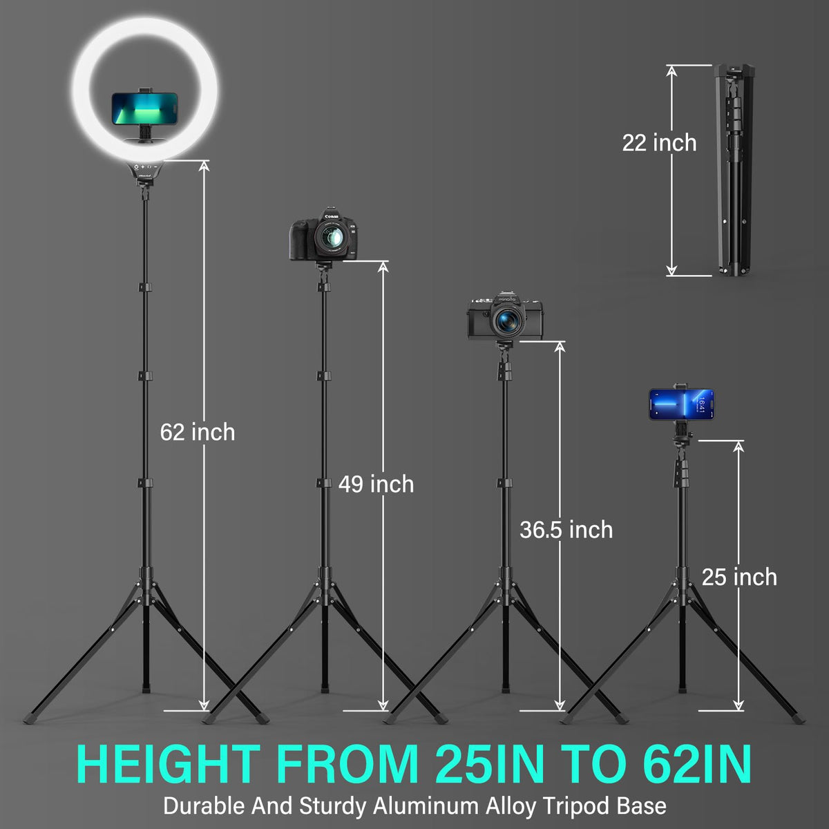 UBeesize ring light in use for selfie portrait delivering flattering, shadow-free illumination