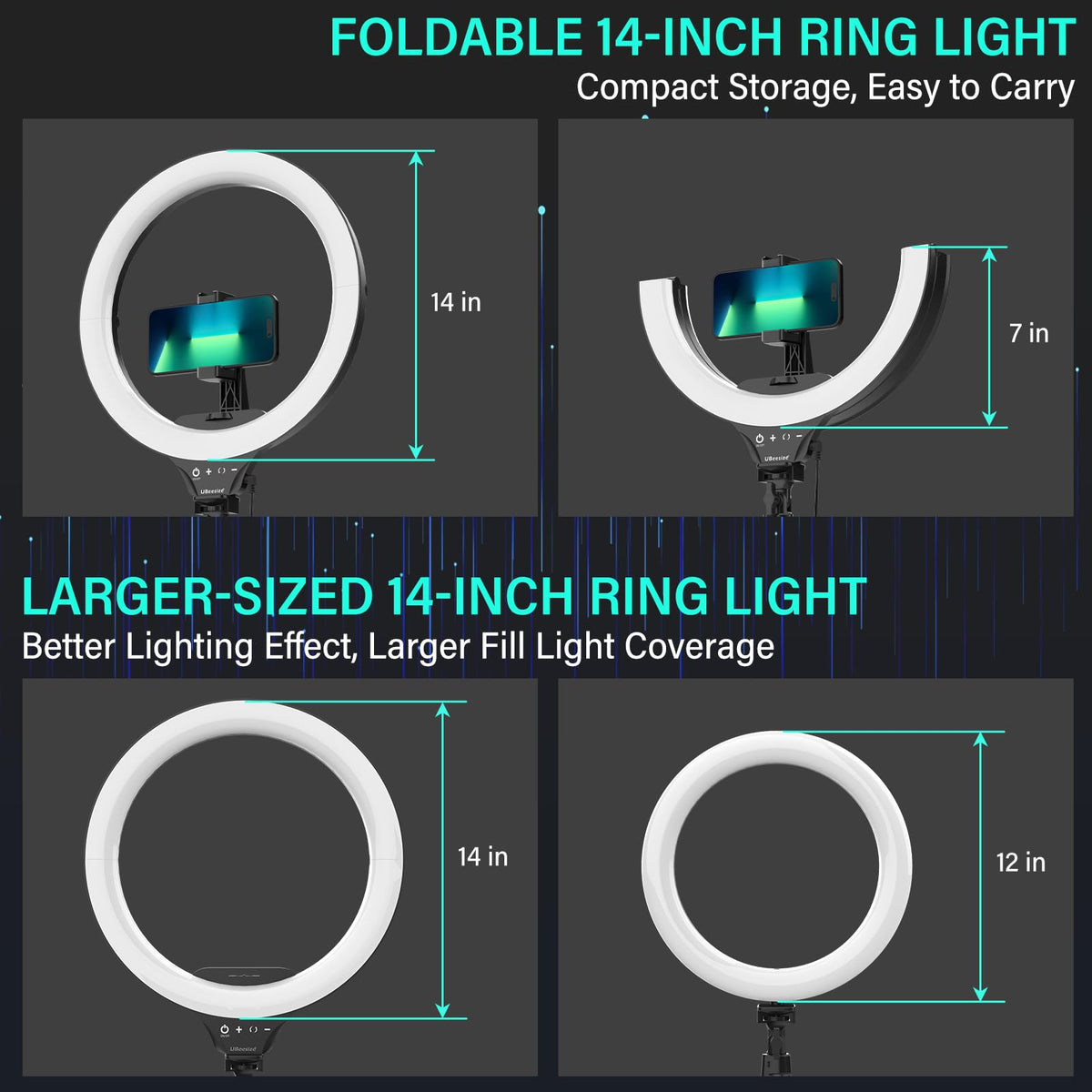 UBeesize close-up of LED diffuser texture for soft, even lighting benefits