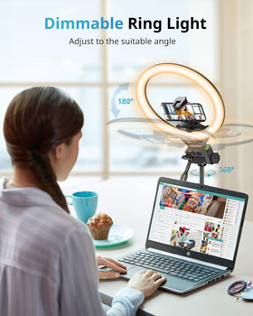 UBeesize ring light displaying RGB modes to create mood and brand colors