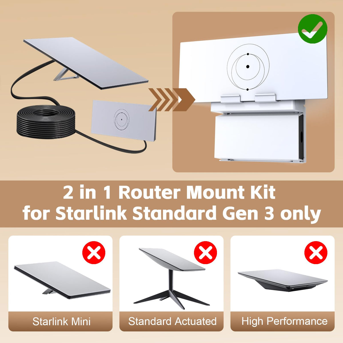 UBeesize Starlink Gen3 router fit ensures snug, secure placement.