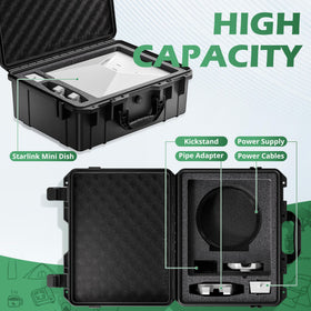 Interior foam insert keeps Starlink Mini dish secure during transit
