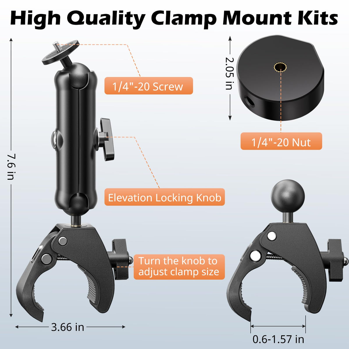 UBeesize Starlink Mini clamp mechanism close-up for quick tool-free installation.