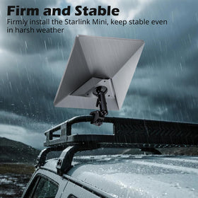 UBeesize Starlink Mini installation on travel setup ideal for camping trips.