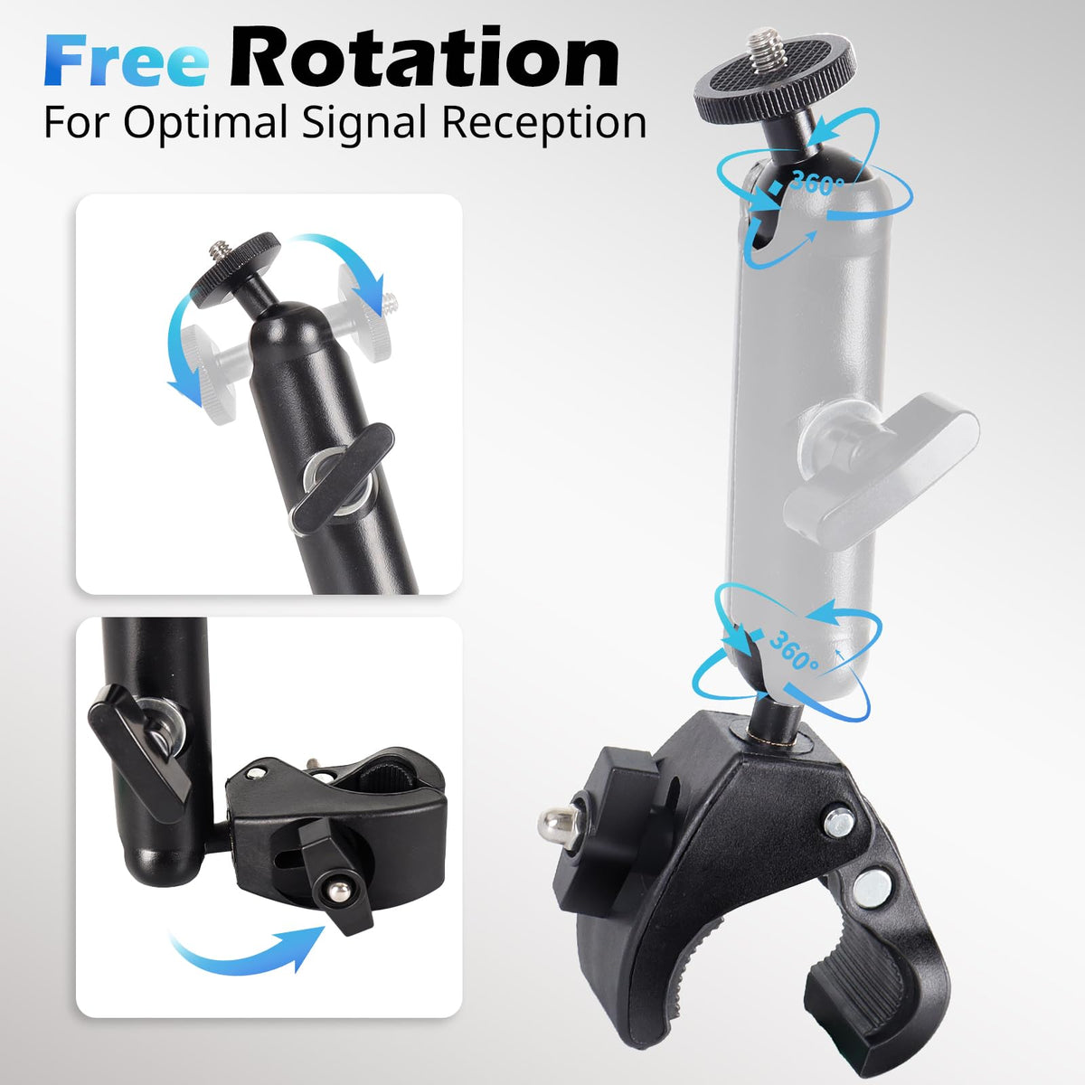 UBeesize Starlink Mini Mount angle adjustment for optimal signal in diverse positions.