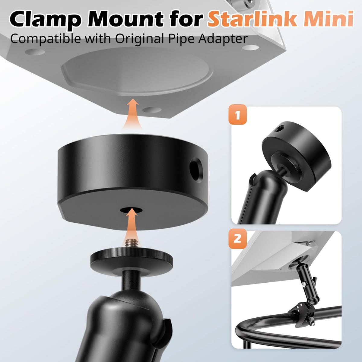 UBeesize Starlink Mini Mount on an RV roof showing secure placement during travel.