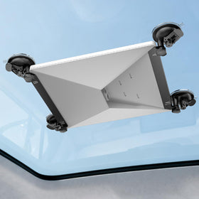 UBeesize Starlink Mini suction mount on car window showing firm hold and stability.