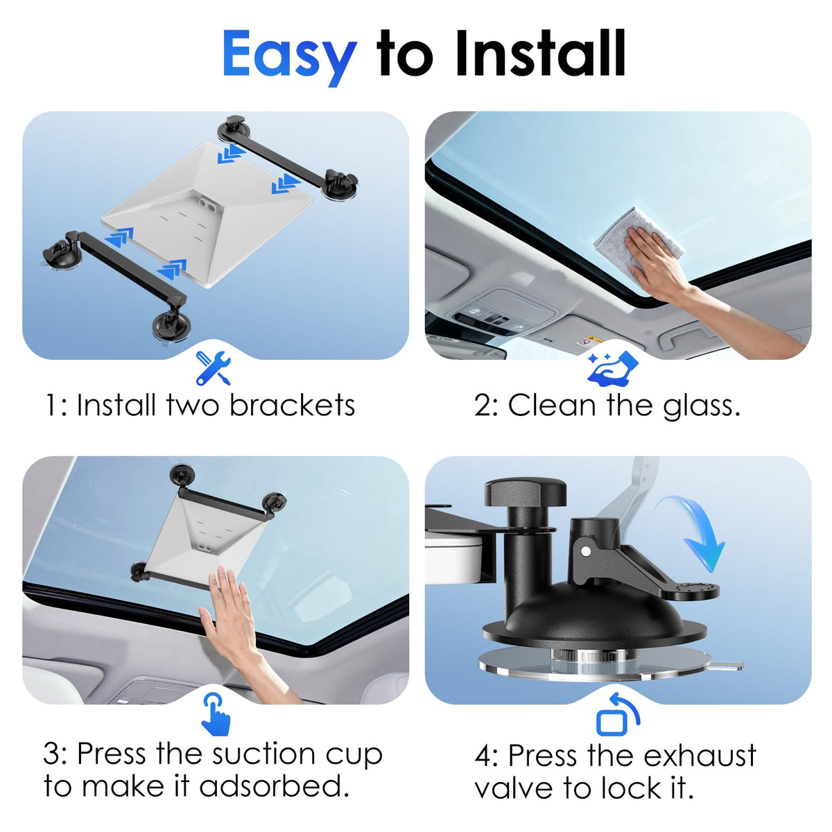 Portable and tool-free design of UBeesize Starlink Mini suction mount in travel kit.