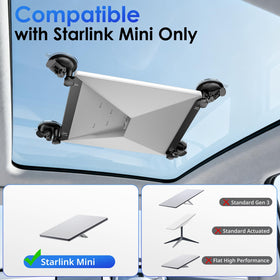 UBeesize Starlink Mini suction mount on sunroof with secure positioning.