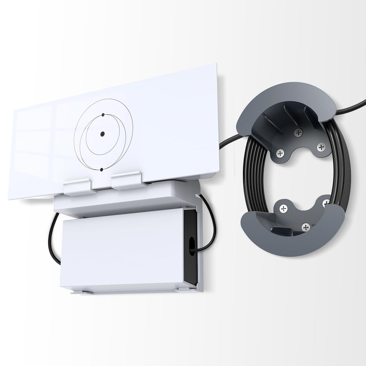 UBeesize Starlink mount wall bracket with cable caddy keeps cords organized.