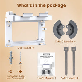 Wall-mounted Starlink setup ideal for compact spaces like boats or cabins.