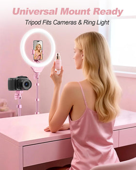 UBeesize full-height tripod extended to 62 inches showing stable overhead filming benefit