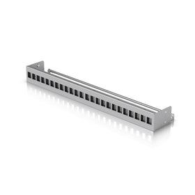 Ubiquiti 24-Port Blank Keystone Patch Panel front view, ideal for organized rack cabling