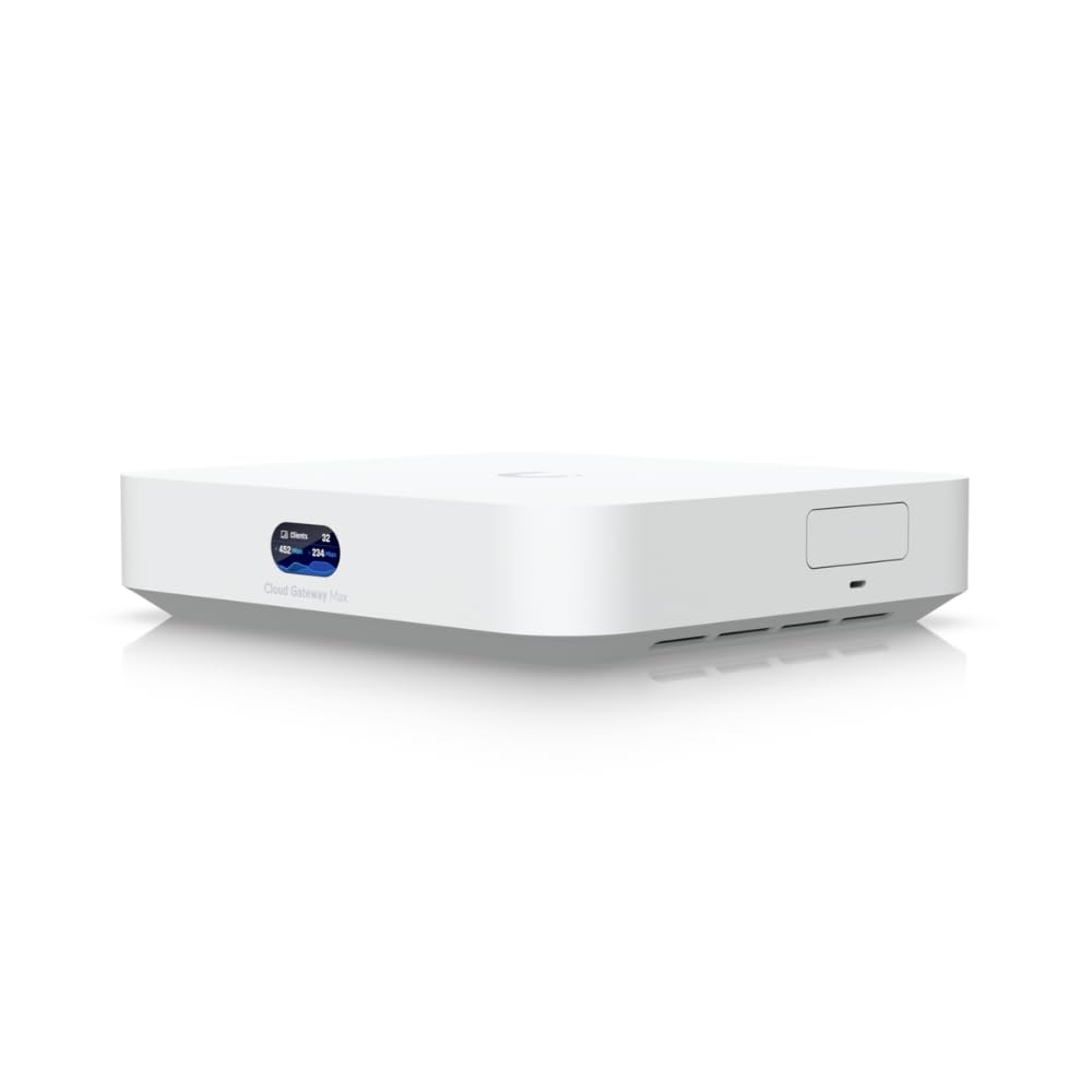 Ubiquiti Cloud Gateway Max ports and WAN panel highlighting multi-WAN capability.