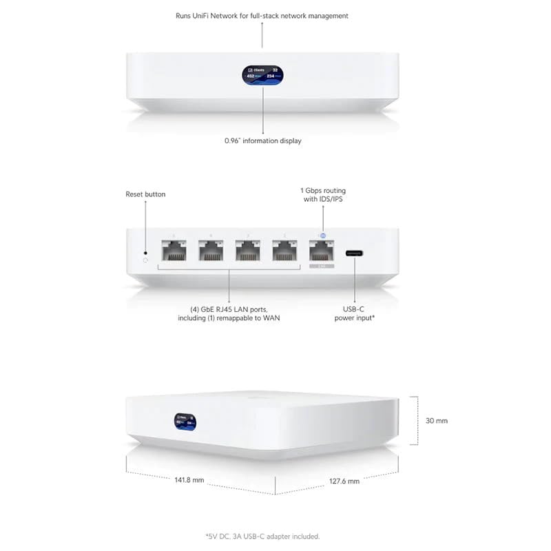 Ubiquiti Cloud Gateway Ultra status display, quick health checks at a glance.