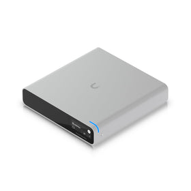 Rear panel of the Ubiquiti Cloud Key Gen2-SSD showing ports for PoE and data.