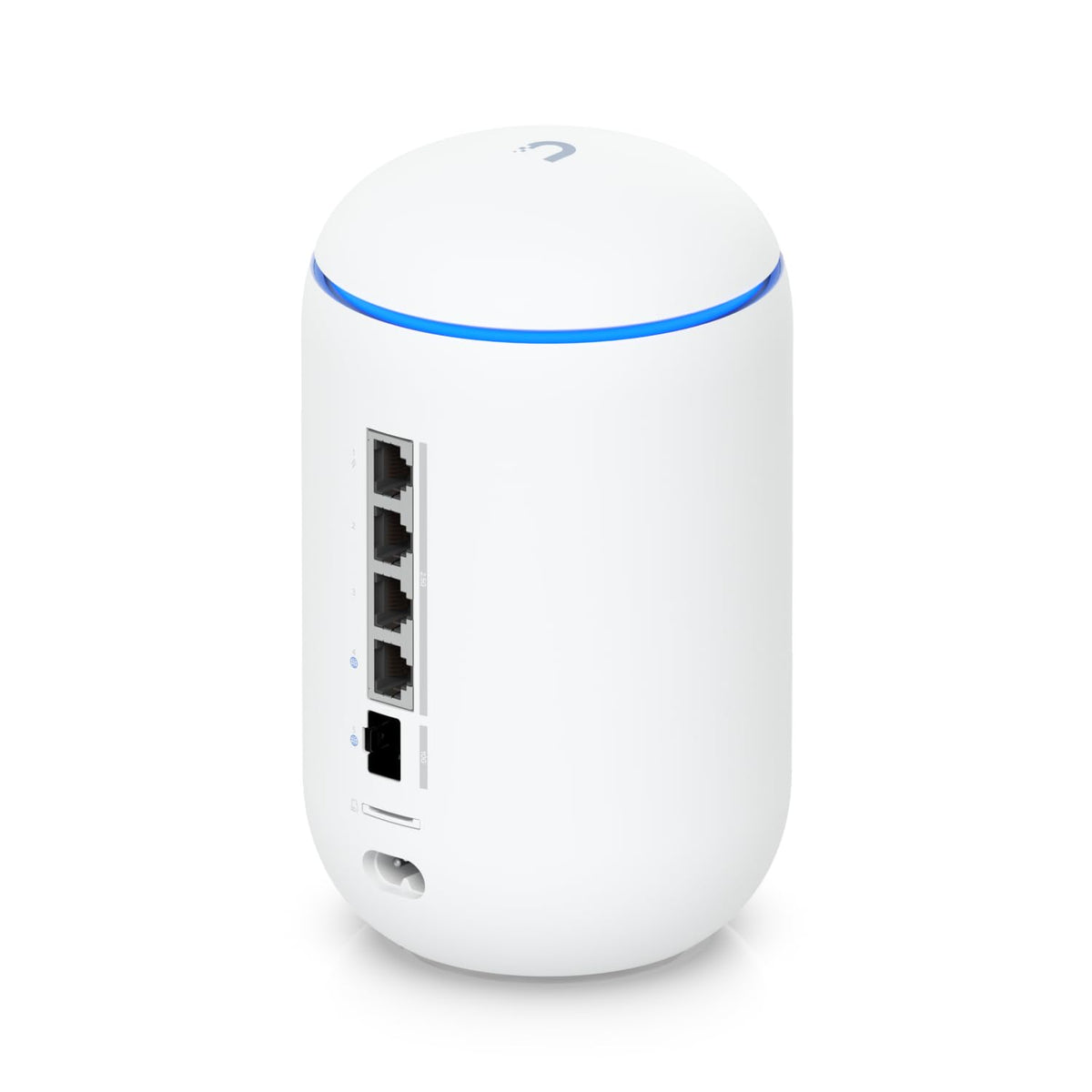 Ubiquiti Dream Router on a desk highlighting compact design for easy setup