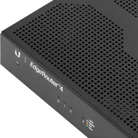 Ubiquiti EdgeRouter 4 internal PSU area shows fanless efficiency and low power use.