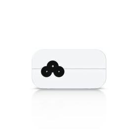 Ubiquiti PoE+ adapter installed with an access point illustrating streamlined powered setup