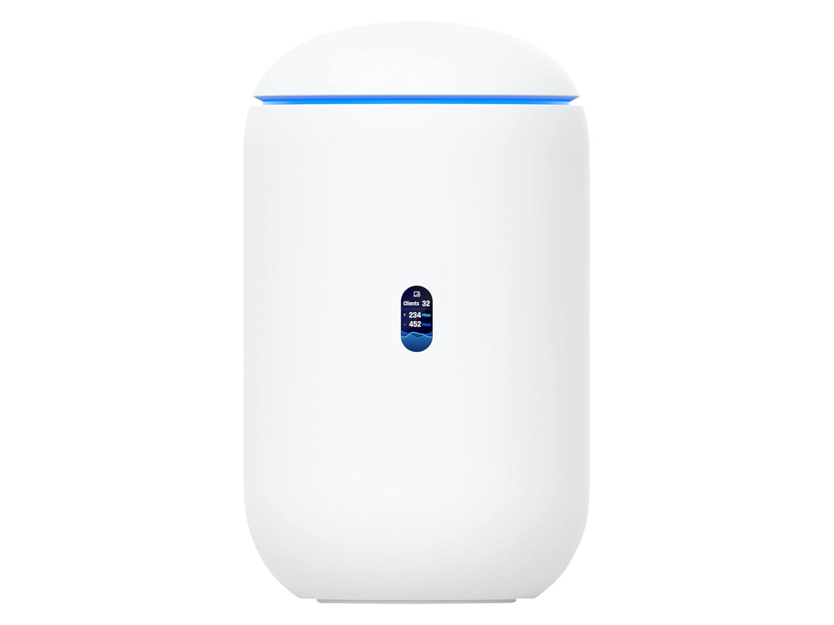 Ubiquiti UDR7 front view, compact router for home networks
