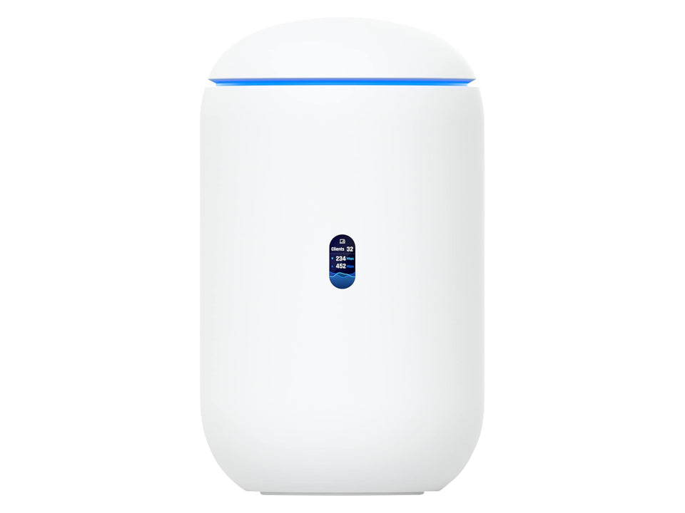Ubiquiti UDR7 front view, compact router for home networks