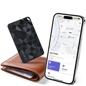 UBOMOPI wallet tracker card pairing with Find My on iPhone for quick item location