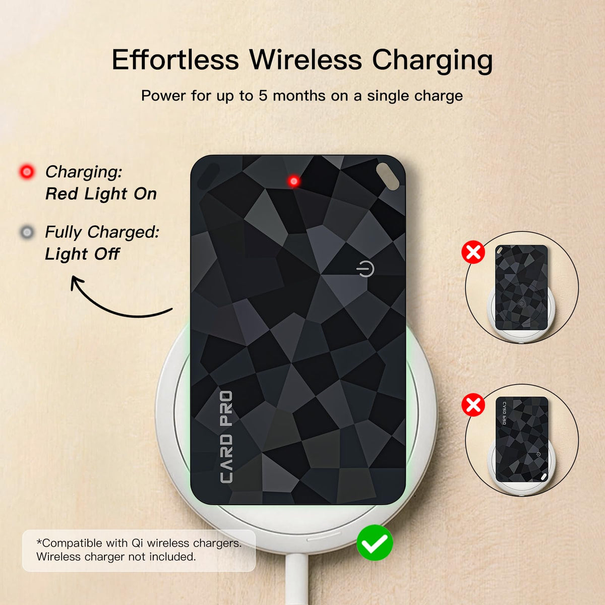 Bright 100dB alert helps locate items in bag compartments