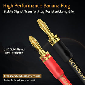 UCINNOVATE gold-plated right-angle banana plugs offer secure, space-saving connections