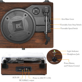 Udreamer aux and headphone jack view showing private listening and device hookup